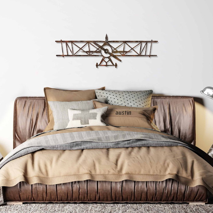 Wallity Rusty Airplane Escultura de pared